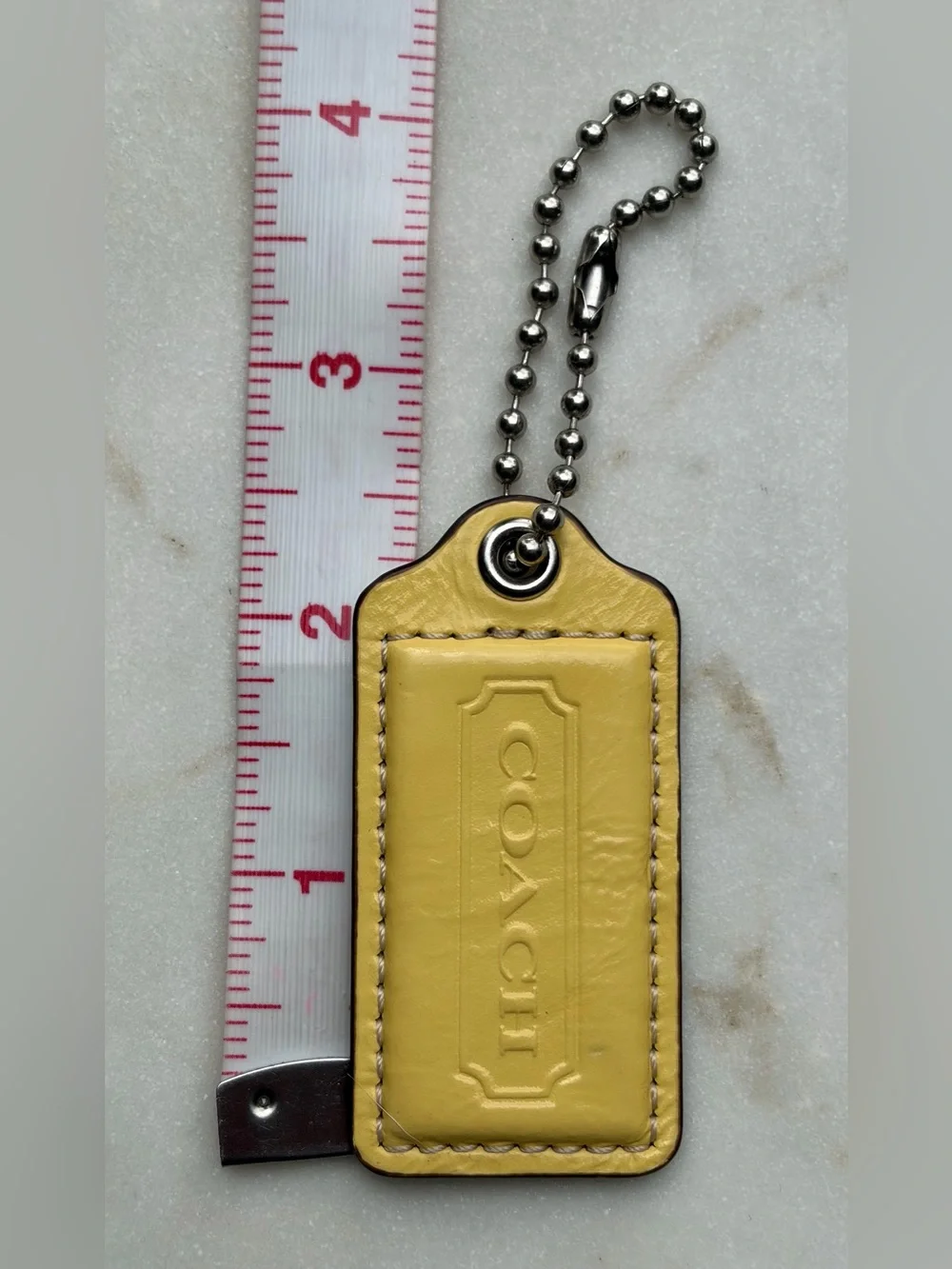 Coach Hangtag Yellow Patent Leather Nickel Replacement